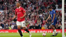Martial festeja su gol ante la impotencia del Chelsea