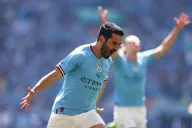 Gündogan festeja su gol ante el Manchester United