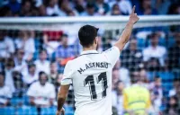 Marco Asensio en un partido con el Real Madrid