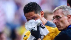 Christian Espinosa tras el impacto que recibió