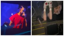 Jayson Tatum sube al escenario en concierto de Drake y mujer azotó de cara contra las escaleras