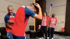 Los jugadores del conjunto colchonero durante su visita a Corea del Sur