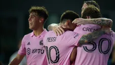 Messi en celebración de gol en Inter Miami