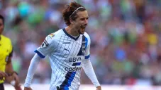 Jordi Cortizo en celebración de gol con Rayados