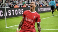 Núñez celebra uno de sus goles ante las Urracas