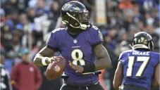 Jackson durante un partido con los Ravens