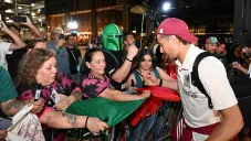 La Selección Mexicana arribando a Dallas, Texas