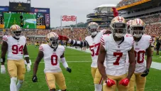Festejo por parte del equipo de los 49ers