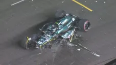 Vista aérea de cómo quedó el F1 del piloto canadiense