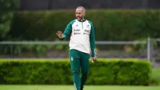 Pedro López en entrenamiento de Selección