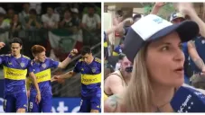 Aficionada acudió al triunfo de Boca en Brasil