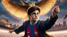 Harry Potter portando los colores del Barca