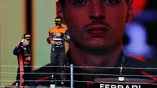 Max Verstappen celebra su victoria en Brasil