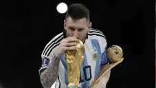 Messi tras ganar la Copa del Mundo