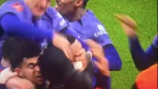 Núñez en el momento del festejo del Liverpool