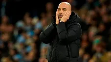 Pep Guardiola en un partido del Manchester City