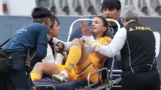 Momento en el que Rangel abandonó el campo