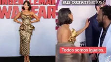 En un video se ve que la mexicana 'trata de evitar' a su compañero Babs Olusanmokun.