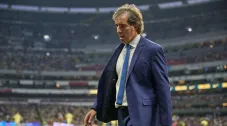 El entrenador uruguayo, antes del duelo en el Estadio Azteca