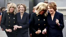 Sus maridos depositaron una corona de flores para los 6 millones de judíos que perdieron la vida