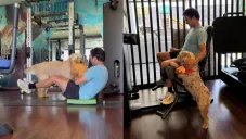 Checo Pérez se entrenó en casa con sus mascotas