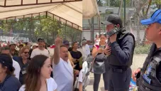 Los policías pidieron desalojar el lugar y ciudadanos se rehusan