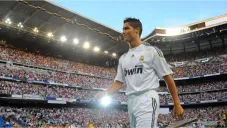 Cristiano Ronaldo en su presentación con el Real Madrid