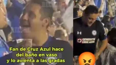 Aficionado de Cruz Azul lanzó vaso de orina en el Estadio durante el Clásico Joven