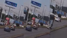 Así fue el momento exacto donde un hombre se lanza contra un automóvil.