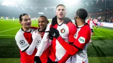 Giménez durante el festejo en Champions