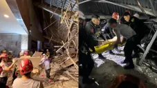 Personal de rescate continúa en busca de más personas que pudieran estar entre los escombros.