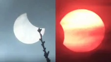 Las personas decidieron compartir en redes el momento del eclipse.