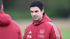 Mikel Areta en etrenamiento del Arsenal