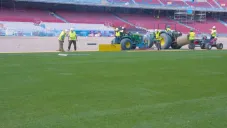 ¡Luce hermoso! Ya hay pasto en el renovado Camp Nou de FC Barcelona