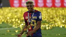 Celebración de Lamile Yamal en la Copa del Rey