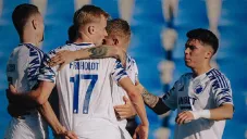 Rodrigo Huescas y sus compañeros celebran un gol del Copenhague