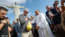Ancelotti recibe la bendición en Cristo Redentor