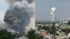 Fragmentos de tierra comenzaron a volar por todas partes.