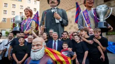 Laporta con los socios más pequeños del Barcelona