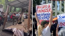 Varios grupos de personas se manifestaron ante la expansión de extranjeros.