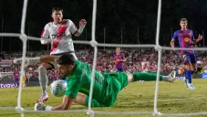 El exportero del Espanyol tuvo una gran atajada en Vallecas