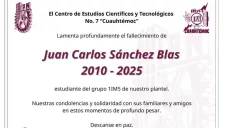 IPN lamenta la muerte de su estudiante Juan Carlos Sánchez Blas tras explosión de pipa en Iztapalapa
