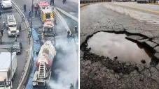 En redes sociales comenzó a correr el rumor que los daños en la carpeta asfáltica pudieron ocasionar el accidente.