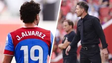 Julián Álvarez molesto con Simeone por ser sustituido en empate del Atlético de Madrid