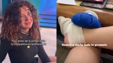 De inmediato atendieron a la artistas para que pudiera continuar en la competencia.