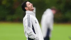 Arteta en el entrenamiento previo al partido