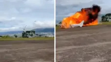 VIDEO: Avioneta se estrella durante despegue y mueren dos personas