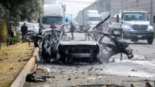 El fuego se pudo ver a varios metros de la zona del incidente.