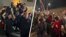 Jugadores de Toluca se suben a una patrulla para cantar 'La Cumbia de los Trapos' con la afición