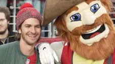 Tu amigable vecino… ¿Sourdough Sam? Andrew Garfield y su encuentro con la mascota de los Niners